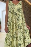 Made in Italy Tiki Pure Cotton Midi Dress Soft Sunshine /24 =